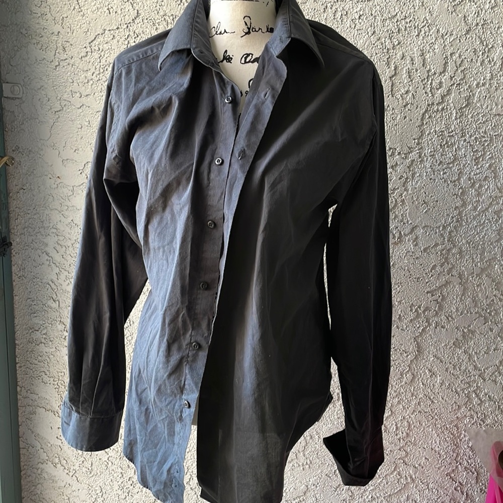 Men’s Dockers long sleeve gray pinstripe dress shirt